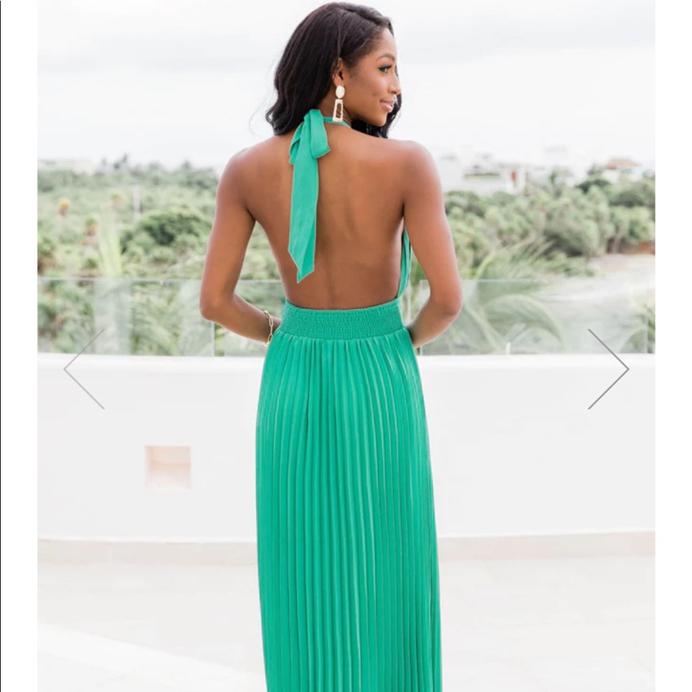 Pleated Halter Maxi - Picture 5 of 9